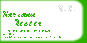 mariann nester business card